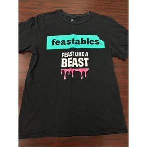 Feastables Mr. Beast Bar Men’s Black Short Sleeve Graphic Tee Size Small